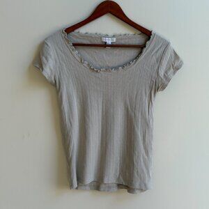 Topshop Short Sleeve Top - Tan (Size 4-6)